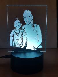Fotogravur mit LED Lampe